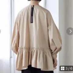 LANVIN en Bleu ストレッチブロードギャザーチュニック　ランバン36