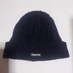 シュプリームSupremeニット帽紺色