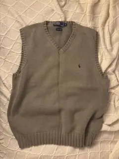 POLOネック ニットベスト グリーンお値下げ可能