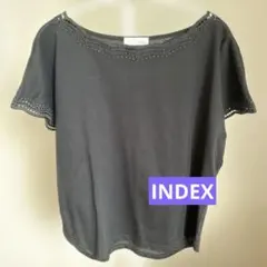 セール中❣️index ブラック 半袖Tシャツ レース付きのサムネイル