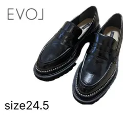 EVOL 厚底ローファー ブラック 24.5cmのサムネイル