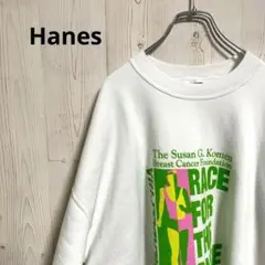 00s Hanes Race for the Cure 両面プリント スウェット