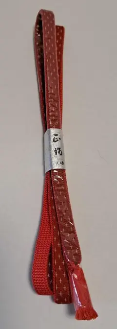 帯締め 赤 絣柄