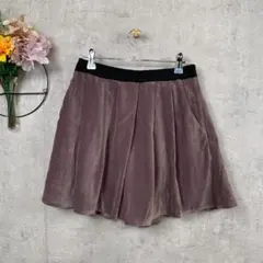 【新品未使用】ef-de ショートパンツ ベロア 光沢 M相当 ブラウン 無地