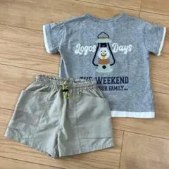 ロゴスデイズ　ベビー半袖Tシャツ　ズボン　短パン　しまむら　90サイズ　セット