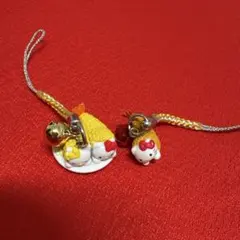ご当地キティー ストラップ 根付け 佐渡島限定 朱鷺 & たらい船 セット