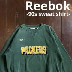 Reebok リーボック PACKERS NFL 刺繍 スウェット グリーン