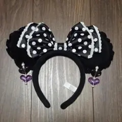 ★レア★　ミニー リボンカチューシャ レース　イヤリング