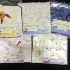ポケモン一番くじ　タオル　ポーチ　5点セット　イーブイ　ブイズ
