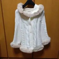 ミッシュマッシュ　ニットケープコート