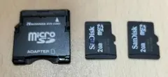 SanDisk microSD 2GB 2枚セット アダプター付き