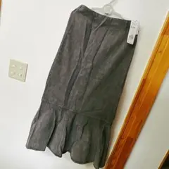 【大掃除出品】新品　タグ付き　レトロガール　ロング　スカート　フリル　デニム素材