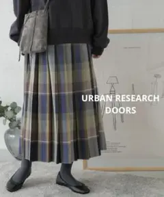 DOORS《ドアーズ》カラーチェックプリーツスカート◆YELKHAKI◆ONE