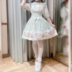 Chalmiere パンジーカップケーキ柄ジャンパースカートとブラウスセット