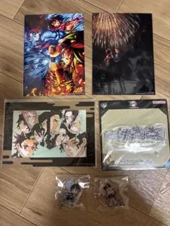 ㉓鬼滅の刃 映画特典 3点＋冨岡義勇と童磨キーホルダー2点＋ケーブルホルダー