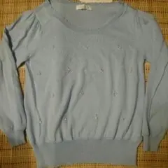 フェルゥ【新品タグ付】オンワード樫山のイタリアコットンニット アイスブルー