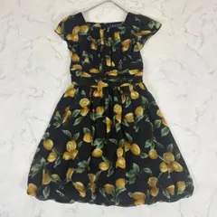 極美品✨エムズグレイシー 膝丈バルーンワンピース フルーツ柄 総柄 シフォンのサムネイル