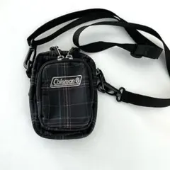 Coleman ミニショルダーポーチ チェック柄 ブラック コンパクトバッグ