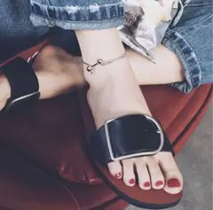 シルバー　アンクレット　ゴールドチャーム　スマイル　美脚アクセ　インポート　韓国