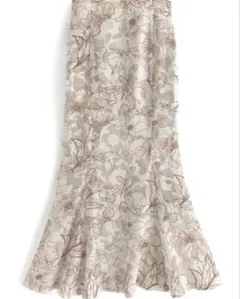 グレイル　花柄シアーマーメイドスカート