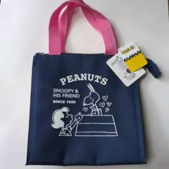 即日発送！PEANUTS スヌーピー ランチバッグ 保冷バッグ　ネービー　新品