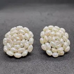 極美品 ベビーパール イヤリング クラスタータイプ クリップ式 冠婚葬祭
