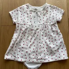 赤いハート柄ワンピース　12m 74