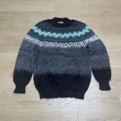 70's〜 alpaca 100%ノルディック柄セーターターコイズ