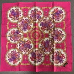 CELINE 花柄 ハンカチ ピンク