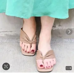 新品未使用　シップス　トングサンダル　キャメル　フラットソール　サイズ38