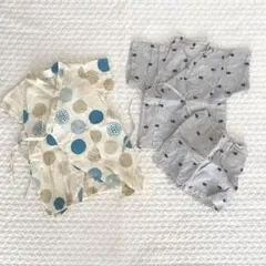 甚平　浴衣ロンパース　2点セット サイズ80 50.60 水玉・魚柄