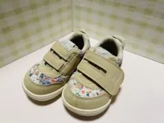 IFME CALIN 花柄ピンクスニーカー マジックテープ付き　14.0