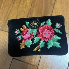 フェイラー　花柄刺繍　ポーチ