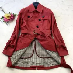 バーバリーロンドン ブルーレーベル ノバチェック トレンチコート ライナー 赤