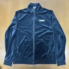 PUMA ベルベット フルジップジャケット 黒