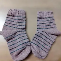 ❴5❵　ストライプ柄ソックス　ローズピンク