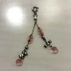 ストラップ チャーム ビーズ ピンク