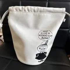 【美品】ムーミン キャラクター　リトルミィのレザー調巾着バッグ