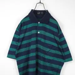 G4533*dunhill ダンヒル☆半袖☆ポロシャツ☆紺 緑グリーン☆1