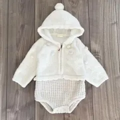 ジェラートピケ　ロンパース　サイズ70~80フード付　もこもこ部屋着　ジェラピケ