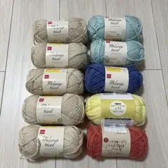 毛糸10玉　メランジトリコ　ソフトアクリル　なないろ彩色