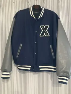 XLARGE スタジャン ネイビー グレー