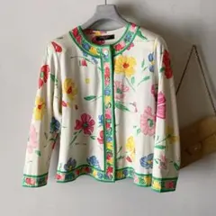 Yves Saint Laurent 花柄刺繍ボレロ 半袖ジャケット M - メルカリ