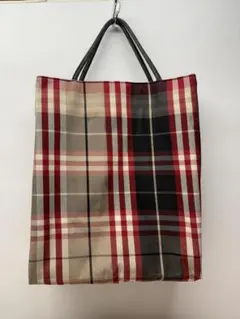 ✨希少✨バーバリーロンドン トートバッグ ナイロン レザー ノバチェック レッド