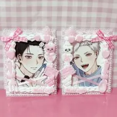 ♥72 ピンク トレカケース デコ ホイップ ペア 量産型 女児 ねこ 萌 ♥