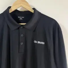 メンズ　ポロシャツ　黒　ツルツル　2XL