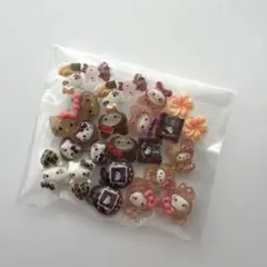 ネイルパーツ サンリオ キティ 茶色 25個セット