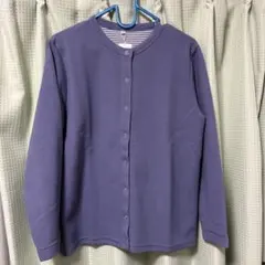 ライトブルー　カーディガン Lサイズ（小さめ）鹿の子素材