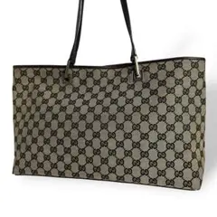 グッチ GGキャンバス トートバッグ レザー A4 ゴールド金具　088