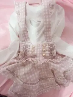 LIZLISA はしごリボンギンガムティアードスカパン ピンク